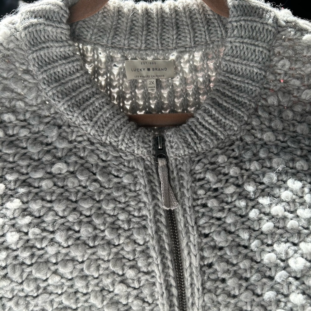 Lucky Brand sweater jacket, 2X, grey